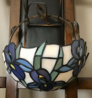 Partylite Iris Candle Lamp Tiffany - Style Stained Glass Wall Decor Votive
