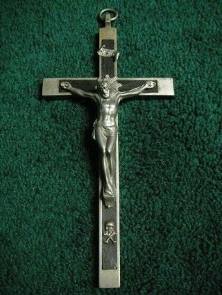 Vintage Skull Crossbones Chaplain ? Cross Crucifix Jesus German Military ? 3x7