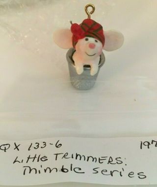 1978 Hallmark Ornament " Mouse In Thimble " (no Box) 1st In Series