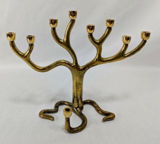Sandra Kravitz Rosenthal Judaica Menorah Tree Of Life Brass Hanukkah
