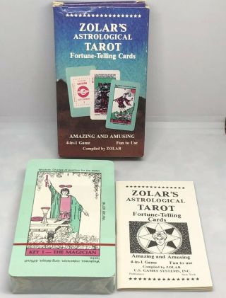1983 Zolar’s Astrological Tarot Fortune Telling Cards 4 - In - 1 Game 1