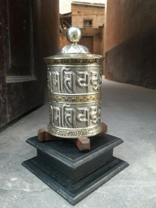 Desk 8 " Tibetan Prayer Wheel - Om Mani Padme Hum Handmade Nepal