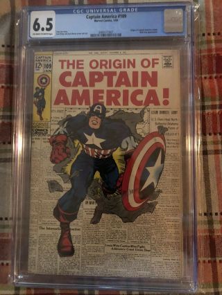 Captain America 109 1969 Cgc 6.  5 Origin Of Captain America Retold