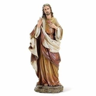 10 " Sacred Heart Of Jesus Halo Flame Statue Figurine Religious Gift Church