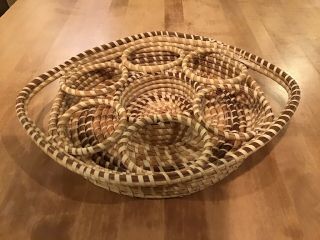 Charleston Sweet Grass Gullah Basket Handled Drink Serving Tray