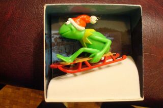1981 Hallmark Keepsake Christmas Ornament Kermit The Frog Sledding