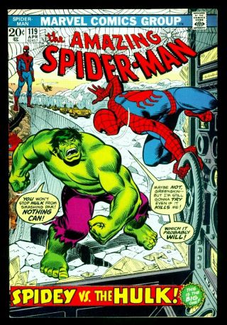 Marvel Comics The Spider - Man 119 The Hulk Fn,  6.  5