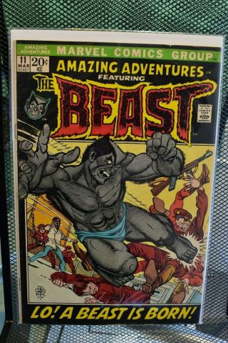 Adventures The Beast 11 Marvel 1972 1st Appearance Furry Beast 6.  5