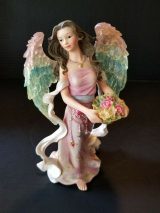 Angels Around Us Reflection 2004 With Flowers And Beads On Dress Figurine Munro