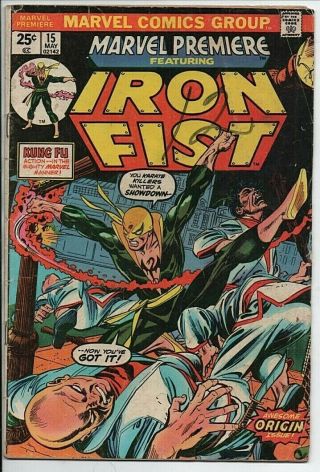 Marvel Premiere 15 First Appearance And Origin Of Iron Fist No Mvs 1974 Fair1.  0