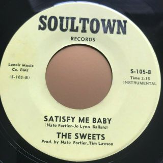 Northern Soul 45 The Sweets - Satisfy Me Baby/instrumental - Soultown Reissue