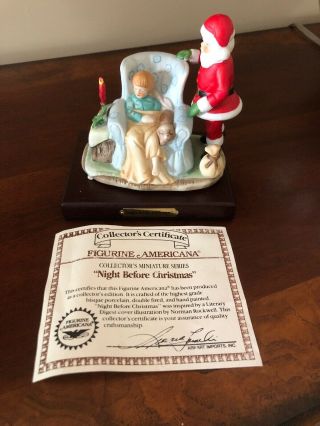 Figurine Americana Night Before Christmas Collector’s Inspired Norman Rockwell