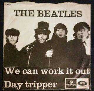 The Beatles " We Can Work It Out  Day Tripper " Denmark 1965 Ps Orig.  7 "