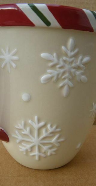 MIB Longaberger Pottery Snowflake Jumbo Mug 31874 Christmas holiday cup 3
