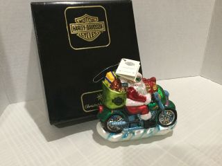 Christopher Radko Harley Davidson Christmas Ornament - Santa On A Cycle