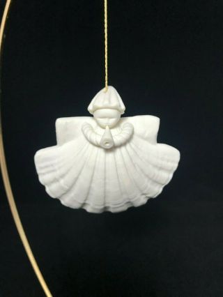 Stunning Margaret Furlong - Porcelain Shell - Horn - Christmas Ornament - 1980