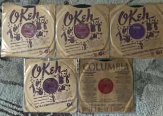 78 Rpm Jazz Bundle X5 10 " Records Cab Calloway In Okeh Sleeves
