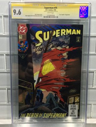 Superman 75 Cgc 9.  6 Signed Dan Jurgens Signature Series Variant Case