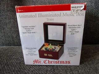 Mr Christmas Animated Illuminated Mini Music Box - Motion Train
