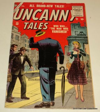 Uncanny Tales 40 Atlas (marvel) Comic Book Horror 1956 Vg - F