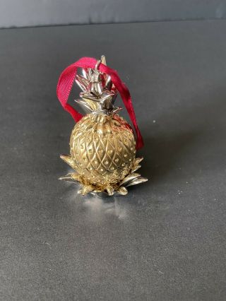 Lenox Hospitality Williamsburg Pineapple Ornament Gold Plated Mini Trinket Box