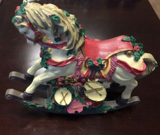 Holiday/Christmas Musical Rocking Horse Ceramic Giny 1992 2