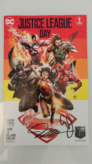 Dc Comics Justice League Day Houston Strong Variant Signed By Jim Lee And Geoff