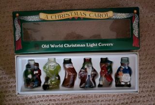 Six Old World Christmas Light Covers " A Christmas Carol "