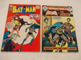 Batman 145 1962 Son Of Joker Patial Cover & Brave And The Bold 111 1974 Laughs