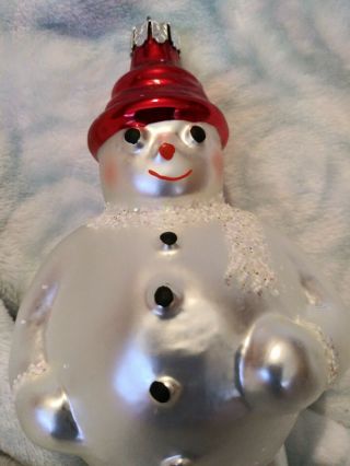 90 - 062 - 0 Christopher Radko Frosty Blown Glass Christmas Ornament 5.  5 "
