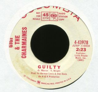 Gigi & The Charmaines Guilty On Columbia Promo Northern Soul 45 Hear