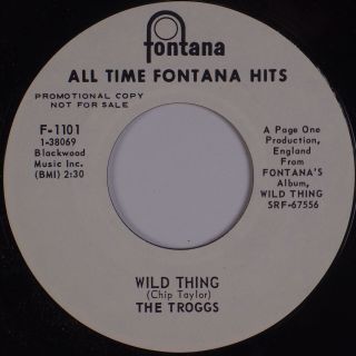 The Troggs: Wild Thing / With A Girl Like You Fontana Dj Promo ’66 Garage