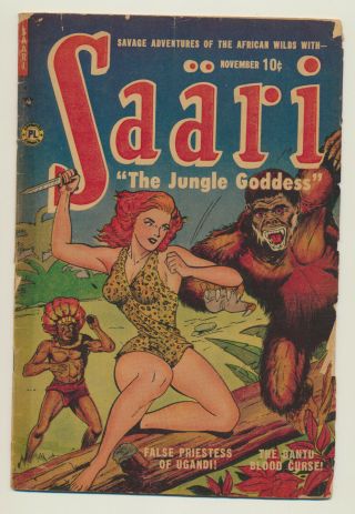 Saari The Jungle Goddess No.  1,  1951 - Gga Jungle Girl Only Issue