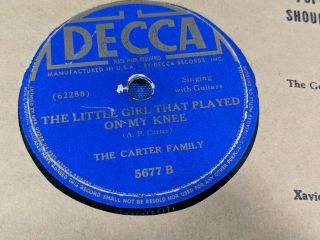 The Carter Family 78 Decca 5677 The Little Girl That Played On My Knee/farewell