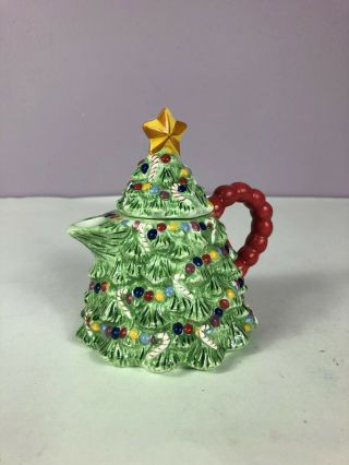 Christopher Radko Traditions Holiday Celebrations Christmas Tree Creamer Teapot