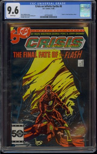 Crisis On Infinite Earths 8 Cgc 9.  6 Death Of Flash 1985 Wp Comic Kings