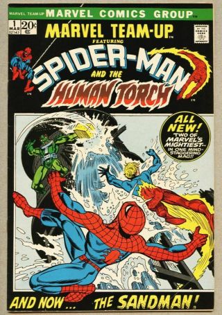 Marvel Team - Up 1 - 1972 Fn 6.  0 Spider - Man Human Torch Classic Christmas Story