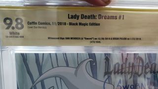 LADY DEATH DREAMS 1 CBCS 9.  8 SS Signed x2 Dan Mendoza & Pulido & Remark 72/333 3