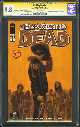 Walking Dead 1 Cgc 9.  8 Signed Tedesco Wizard World Philly Variant Amc Reprint