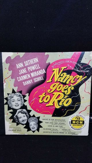 Ann Sothern Jane Powell And Others Nancy Goes To Rio Mgm Records Mgm 47 78 Rpm