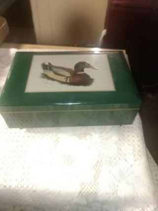 Vintage Otagiri Jewelry Music Box Lacquerware Mallard Duck Plays " My Way "