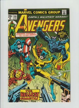 The Avengers 144 (feb.  1976,  Marvel) Vf/nm (9.  0) 1st.  App.  & Origin Of Hellcat