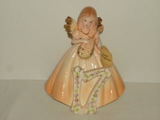 Vintage Josef Originals 17th Birthday Angel Ceramic Figurine With Sticker & Tag