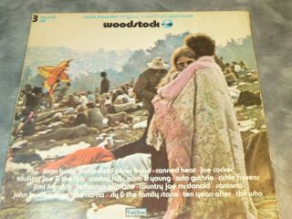 1970 Woodstock 3 Record Set Cotillion Sd 3 - 500 Great Piece Of History