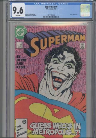 Superman 9 Cgc 9.  6 1987 Dc: John Byrne Story,  Joker App: Frame
