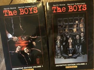 The Boys Definitive Edition Vol 1 & 2 Signed By Darick Robertson Hardcover Ennis
