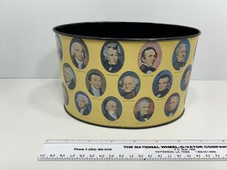 Vintage Tin Pencil Holder With U.  S.  Presidents To Lyndon Johnson,  Made In Japan
