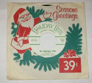 Bob Russell 7 " 45 Hear The Christmas Song W/ Vintage 39 Cents Santa Claus Sleeve