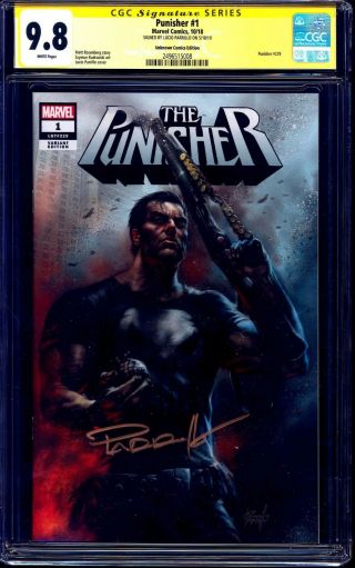 Punisher 1 Unknown Comic Painted Variant Cgc Ss 9.  8 Signed Lucio Parillo