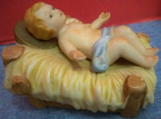 Vintage Homco Home Interiors Porcelain Nativity Replacement Baby Jesus In Manger